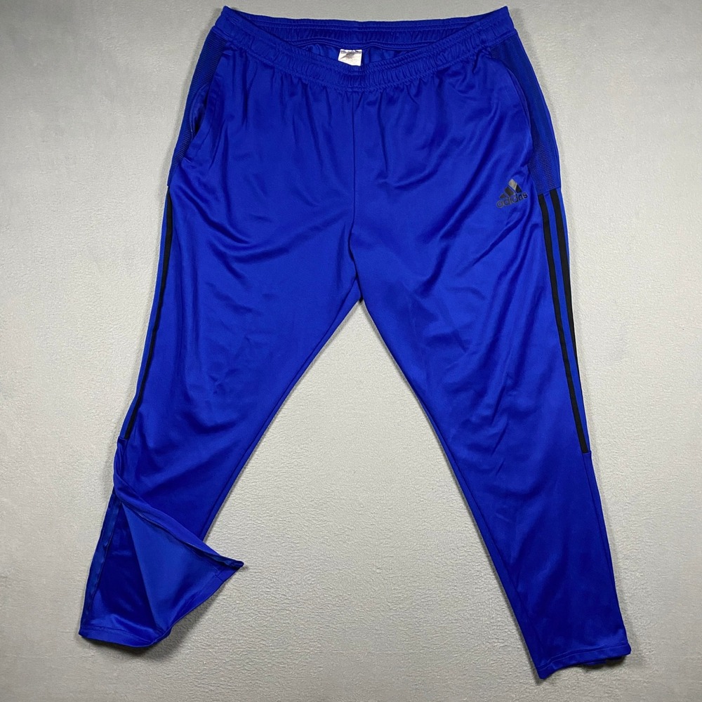 Adidas Training Pants Men 2XL Blue Primegreen 3-Stripe Ankle Zip HN8063